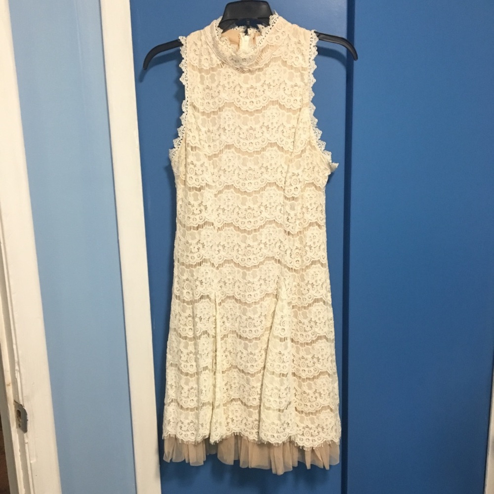White Lace Sleeveless Dress Only Worn Once!